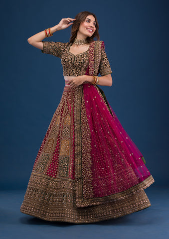 A101 Beautiful Designer Red Color Party wear Lehenga Choli-Bridal Lehe |  Lehenga designs, Red lehenga, Dress indian style
